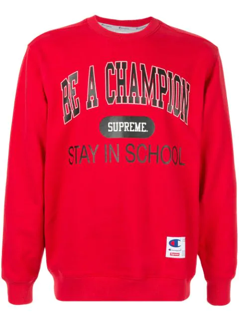 supreme stay in school sweatshirt