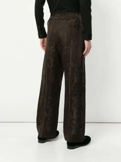 Shop Haider Ackermann Jacquard Pyjama-style Trousers - Brown