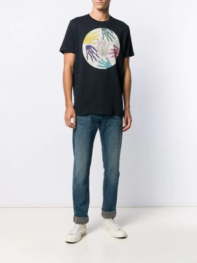 Shop Ps By Paul Smith Skeleton Hand Print T-shirt In Black