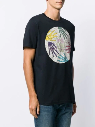 Shop Ps By Paul Smith Skeleton Hand Print T-shirt In Black