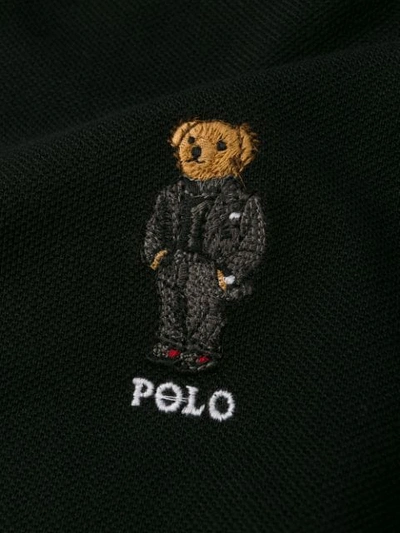 Shop Polo Ralph Lauren Bear Logo Polo Shirt In Black