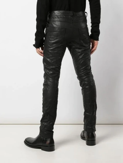 Shop Poème Bohèmien Leather Skinny Fit Trousers In Black