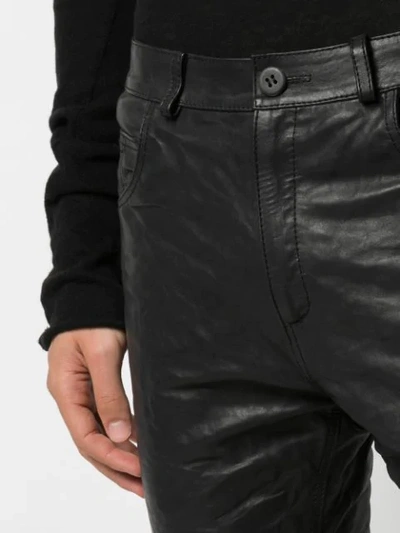 Shop Poème Bohèmien Leather Skinny Fit Trousers In Black