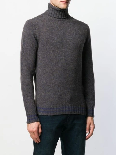 Shop Lardini Rollneck Knit Sweater In Grey