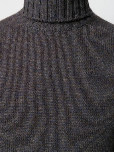 Shop Lardini Rollneck Knit Sweater In Grey