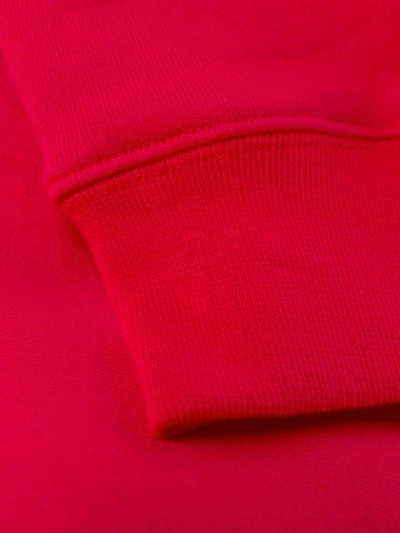 Shop Msgm Brush Stroke Logo Sweatshirt In Red