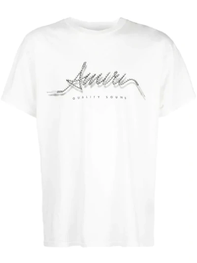 Shop Amiri Plug-in Logo Print T-shirt In White
