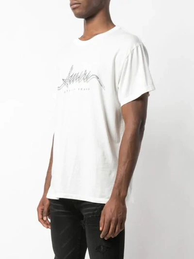 Shop Amiri Plug-in Logo Print T-shirt In White