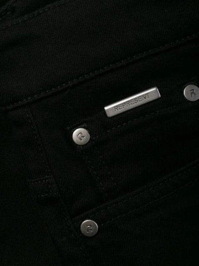 Represent Distressed Skinny Jeans In Jet Black