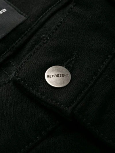 Represent Distressed Skinny Jeans In Jet Black