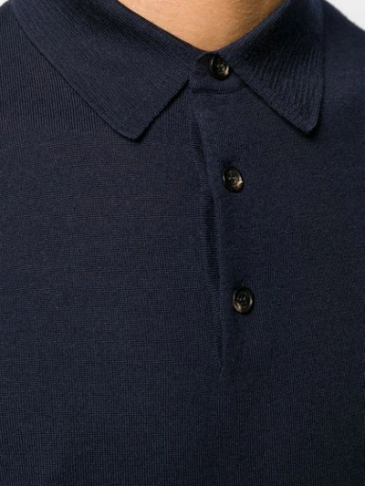 Shop Ermenegildo Zegna Long-sleeve Polo Shirt In Blue