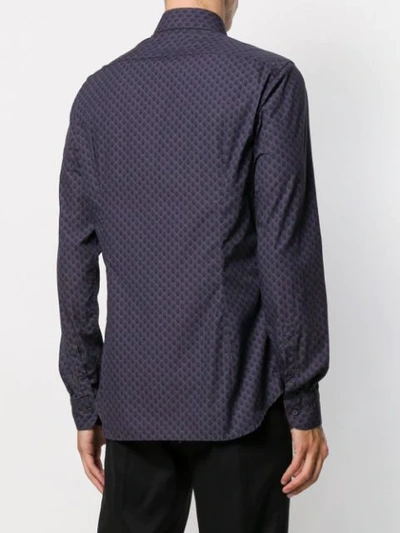 Shop Al Duca D'aosta Patterned Long-sleeved Shirt In Blue