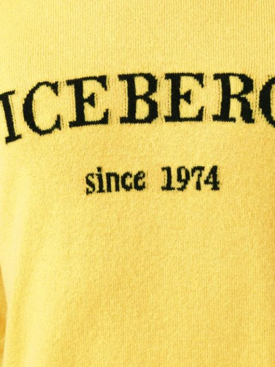 Shop Iceberg Cashmere Logo Sweater In Yellow