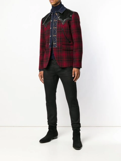 Dsquared2 Tartan Sequin Jacket In Red