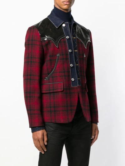 Dsquared2 Tartan Sequin Jacket In Red