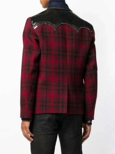 Dsquared2 Tartan Sequin Jacket In Red