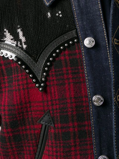 Dsquared2 Tartan Sequin Jacket In Red