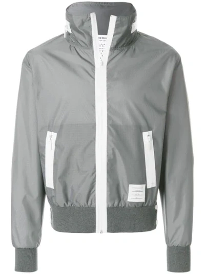 Shop Thom Browne Lightweight Ripstop Zip-up Jacket - Grey