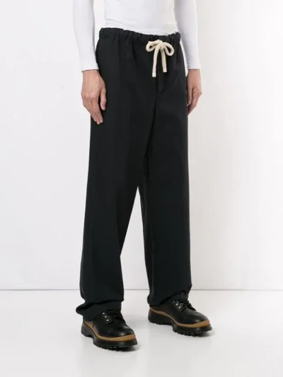 Shop Loewe Drawstring Trousers In Blue