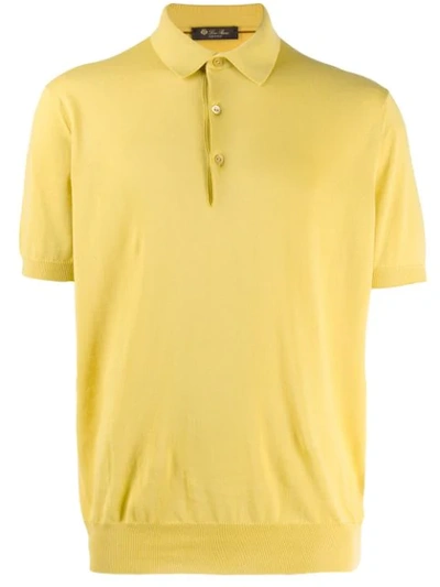 Shop Loro Piana Knit Polo Shirt In Yellow