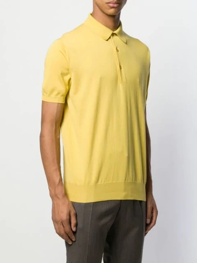 Shop Loro Piana Knit Polo Shirt In Yellow