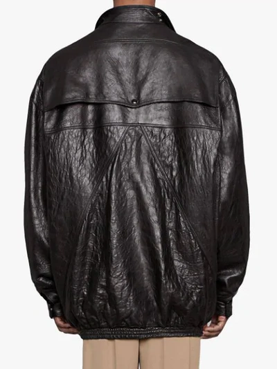 Shop Gucci Oversized-lederjacke In Black