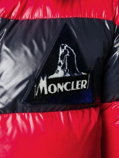 Shop Moncler Logo Patch Padded Jacket In Red