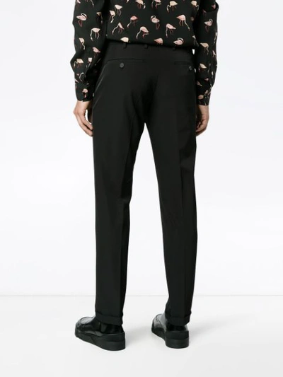 Shop Prada Turn-up Tailored Trousers - Black