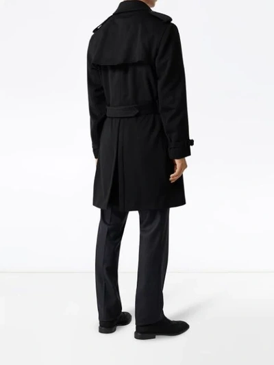 Shop Burberry Double-breasted Trench Coat In Black