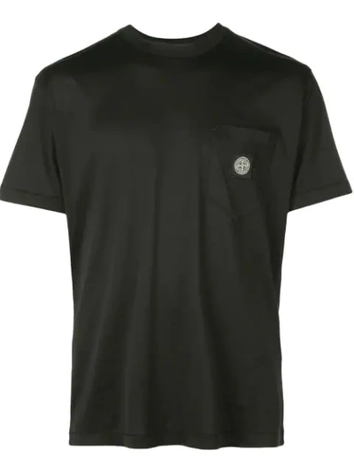 Shop Stone Island Logo Patch T-shirt In Black