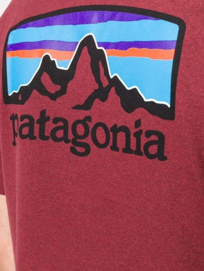 Shop Patagonia Logo Print T-shirt In Red