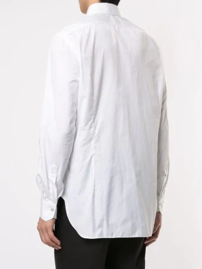 Shop Kiton Poplin Shirt In White