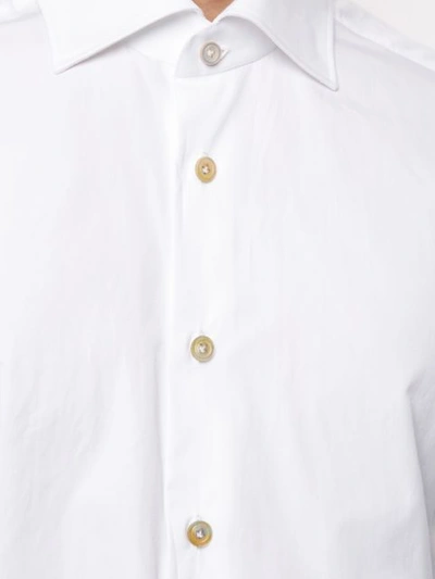 Shop Kiton Poplin Shirt In White