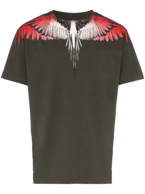 Marcelo Burlon County Of Milan Wings Print T-shirt In Green | ModeSens