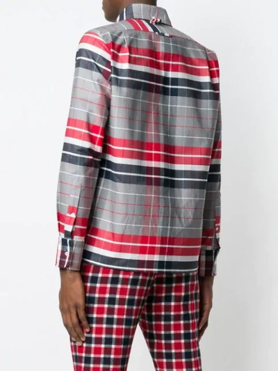 Shop Thom Browne Norfolk Pocket Rwb Stripe Shirt In Grey ,blue