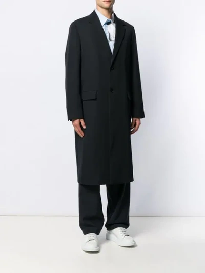 Shop Jil Sander Single-breasted Long Coat In Blue