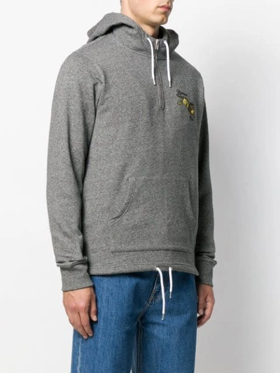 Shop Kenzo Tiger Patch Hoodie In Grey