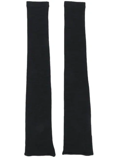 Shop Yohji Yamamoto Ribbed Leggings In Black