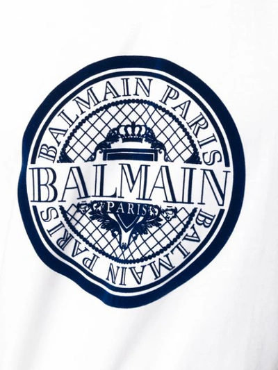 Shop Balmain Graphic Tank Top In White