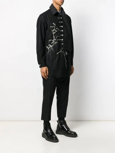 Shop Yohji Yamamoto Destroyed Stitch Shirt In Black