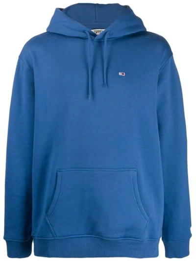 Shop Tommy Hilfiger Flag Logo Hoodie In Blue