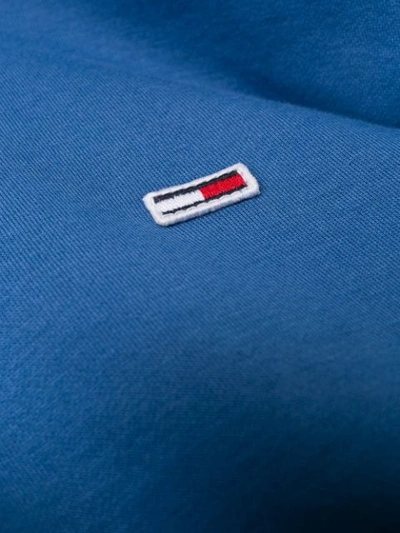 Shop Tommy Hilfiger Flag Logo Hoodie In Blue