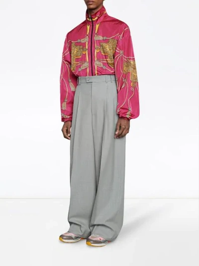 Shop Gucci Oversized Printed Jacket In Pink