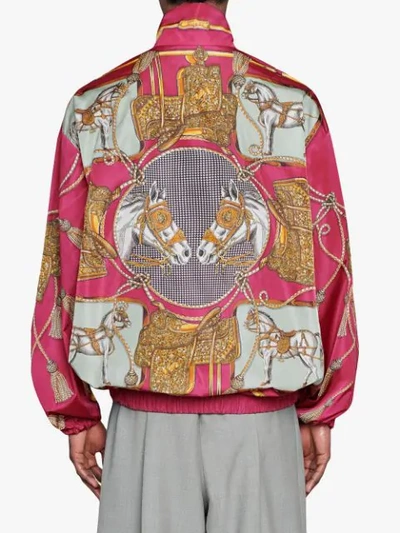 Shop Gucci Oversized Printed Jacket In Pink
