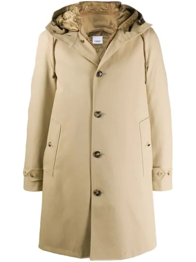 Shop Burberry Coat With Detachable Warmer In Neutrals