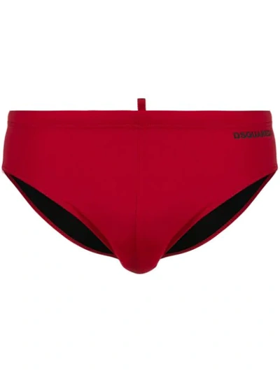 Shop Dsquared2 Badehose Mit "icon"-print In Red