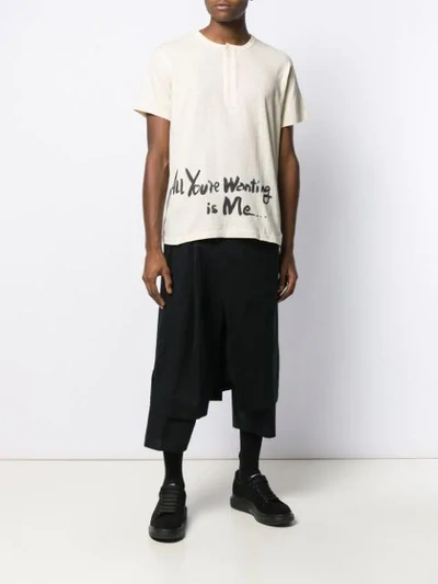 Shop Yohji Yamamoto Cropped Loose-fit Trousers In 1 Black