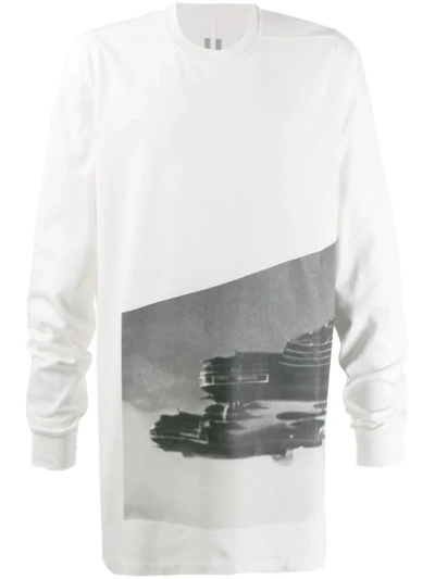 Shop Rick Owens Long Sleeved Oversized T-shirt In White