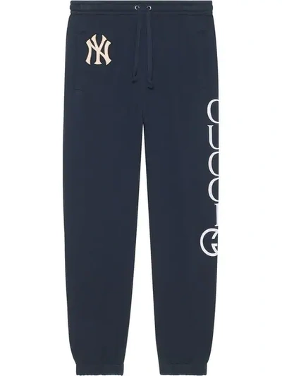 Gucci Men's Jogging Pant With Ny Yankees™ Patch In Blue 