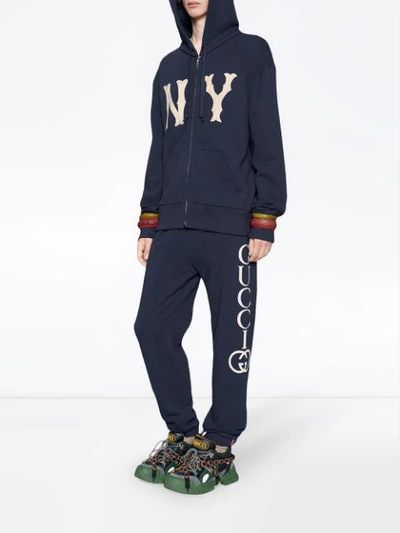 Gucci Men's Jogging Pant With Ny Yankees&trade; Patch In Blue | ModeSens